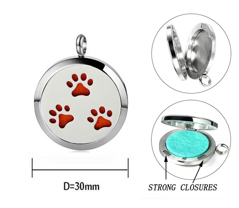 GFONDINGD Aromatherapy Essential Oil Diffuser Necklace Stainless Steel lnspirational Locket Pendant(Lotus) - Image 2